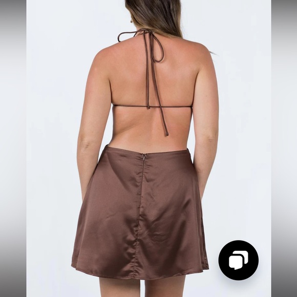 Princess Polly Lexie Mini Dress Brown - Picture 2 of 3